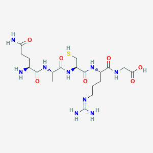 molecular formula C19H35N9O7S B12564279 L-Glutaminyl-L-alanyl-L-cysteinyl-N~5~-(diaminomethylidene)-L-ornithylglycine CAS No. 197771-67-8