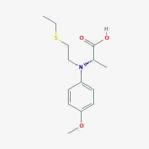 molecular formula C14H21NO3S B12564289 N-[2-(Ethylsulfanyl)ethyl]-N-(4-methoxyphenyl)-L-alanine CAS No. 194287-88-2