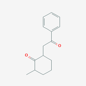 molecular formula C15H18O2 B12564334 Cyclohexanone, 2-methyl-6-(2-oxo-2-phenylethyl)- CAS No. 144536-59-4