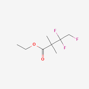 molecular formula C8H13F3O2 B12564352 Butanoic acid, 3,3,4-trifluoro-2,2-dimethyl-, ethyl ester CAS No. 144193-97-5