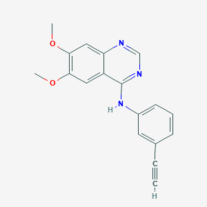 molecular formula C18H15N3O2 B1256436 N-(3-Ethynylphenyl)-6,7-dimethoxy-4-quinazolinamine 