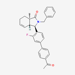 molecular formula C30H28FNO2 B1256437 (3R,3aR,7aR)-3-[4-(4-acetylphenyl)-2-fluorophenyl]-7a-methyl-2-(phenylmethyl)-3,3a,6,7-tetrahydroisoindol-1-one 