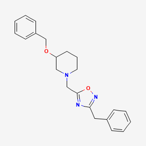molecular formula C22H25N3O2 B1256442 5-[(3-Phenylmethoxy-1-piperidinyl)methyl]-3-(phenylmethyl)-1,2,4-oxadiazole 