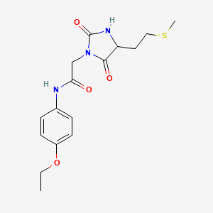 molecular formula C16H21N3O4S B1256443 N-(4-ethoxyphenyl)-2-[4-[2-(methylthio)ethyl]-2,5-dioxo-1-imidazolidinyl]acetamide 