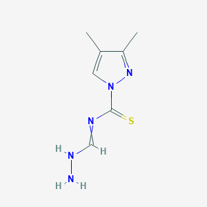 molecular formula C7H11N5S B12564474 N-(Hydrazinylmethylidene)-3,4-dimethyl-1H-pyrazole-1-carbothioamide CAS No. 143614-15-7