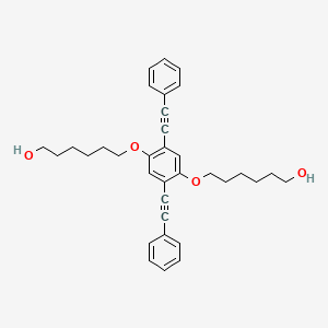 molecular formula C34H38O4 B12564529 6,6'-{[2,5-Bis(phenylethynyl)-1,4-phenylene]bis(oxy)}di(hexan-1-ol) CAS No. 189370-98-7