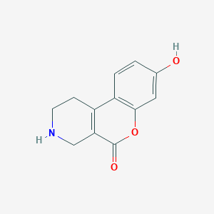molecular formula C12H11NO3 B12564531 8-Hydroxy-1,2,3,4-tetrahydro-5H-[1]benzopyrano[3,4-c]pyridin-5-one CAS No. 193217-48-0