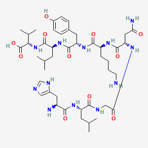 molecular formula C44H70N12O11 B12564532 L-Histidyl-L-leucylglycyl-L-asparaginyl-L-lysyl-L-tyrosyl-L-leucyl-L-valine CAS No. 188840-28-0