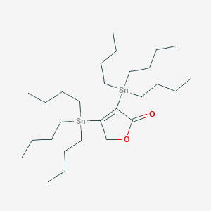 molecular formula C28H56O2Sn2 B12564537 2(5H)-Furanone, 3,4-bis(tributylstannyl)- CAS No. 220337-29-1