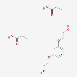 molecular formula C16H26O8 B12564553 2-[3-(2-Hydroxyethoxy)phenoxy]ethanol;propanoic acid CAS No. 144290-04-0