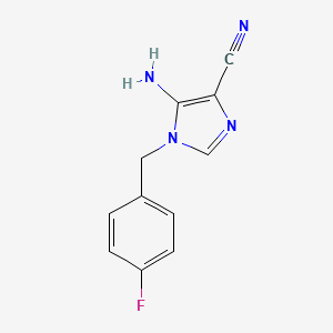 molecular formula C11H9FN4 B1256456 5-Amino-1-[(4-fluorophenyl)methyl]imidazole-4-carbonitrile 