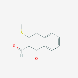 molecular formula C12H10O2S B12564566 3-(Methylsulfanyl)-1-oxo-1,4-dihydronaphthalene-2-carbaldehyde CAS No. 143392-02-3