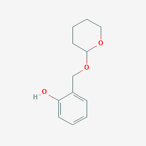 molecular formula C12H16O3 B12564572 Phenol, 2-[[(tetrahydro-2H-pyran-2-yl)oxy]methyl]- CAS No. 192878-08-3