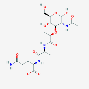 molecular formula C20H34N4O11 B1256458 methyl (2R)-2-[[(2S)-2-[[(2R)-2-[(3R,4R,5S,6R)-3-acetamido-2,5-dihydroxy-6-(hydroxymethyl)oxan-4-yl]oxypropanoyl]amino]propanoyl]amino]-5-amino-5-oxopentanoate 