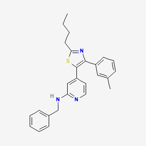 molecular formula C26H27N3S B12564589 N-Benzyl-N-[4-[2-butyl-4-(3-methylphenyl)-1,3-thiazol-5-YL]-2-pyridyl]amine CAS No. 303163-06-6
