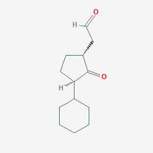 molecular formula C13H20O2 B12564598 [(1R,3R)-3-Cyclohexyl-2-oxocyclopentyl]acetaldehyde CAS No. 183604-43-5