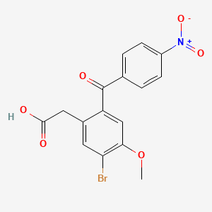 molecular formula C16H12BrNO6 B12564709 Benzeneacetic acid, 5-bromo-4-methoxy-2-(4-nitrobenzoyl)- CAS No. 194671-62-0