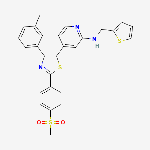 molecular formula C27H23N3O2S3 B12564720 N-[4-[4-(3-Methylphenyl)-2-(4-methylsulfonylphenyl)-1,3-thiazol-5-YL]-2-pyridyl]-N-(2-thienylmethyl)amine CAS No. 303163-41-9