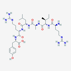 molecular formula C36H62N12O8 B12564755 N~5~-(Diaminomethylidene)-L-ornithyl-L-isoleucyl-L-alanyl-L-leucyl-N~5~-(diaminomethylidene)-L-ornithyl-L-tyrosine CAS No. 199340-47-1
