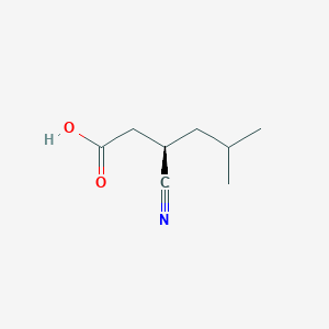 molecular formula C8H13NO2 B12564763 Hexanoic acid, 3-cyano-5-methyl-, (3R)- CAS No. 181289-36-1
