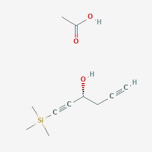 molecular formula C11H18O3Si B12564856 acetic acid;(3R)-1-trimethylsilylhexa-1,5-diyn-3-ol CAS No. 188605-74-5