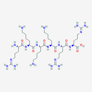 molecular formula C36H74N18O7 B12564947 N~5~-(Diaminomethylidene)-L-ornithyl-L-lysyl-L-lysyl-L-lysyl-N~5~-(diaminomethylidene)-L-ornithyl-N~5~-(diaminomethylidene)-L-ornithine CAS No. 185144-33-6
