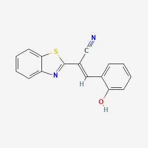 molecular formula C16H10N2OS B12565062 (2E)-2-(1,3-benzothiazol-2-yl)-3-(2-hydroxyphenyl)prop-2-enenitrile 