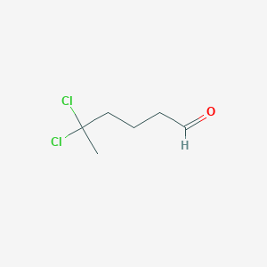 molecular formula C6H10Cl2O B12565123 5,5-Dichlorohexanal CAS No. 165260-19-5