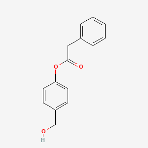 molecular formula C15H14O3 B12565329 Benzeneacetic acid, 4-(hydroxymethyl)phenyl ester CAS No. 192999-56-7