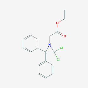 molecular formula C18H17Cl2NO2 B12565344 Ethyl (2,2-dichloro-3,3-diphenylaziridin-1-yl)acetate CAS No. 195601-02-6