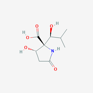 molecular formula C9H15NO5 B12565367 (3S)-3-Hydroxy-2-[(1S)-1-hydroxy-2-methylpropyl]-5-oxo-L-proline CAS No. 183874-04-6