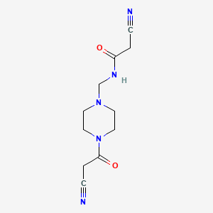 molecular formula C11H15N5O2 B12565404 Acetamide, 2-cyano-N-[[4-(cyanoacetyl)-1-piperazinyl]methyl]- CAS No. 184868-57-3