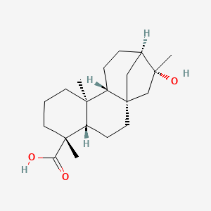 molecular formula C20H32O3 B1256548 Kauran-18-oic acid, 16-hydroxy-, (4alpha)- 