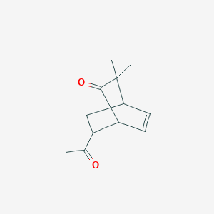 molecular formula C12H16O2 B12565542 7-Acetyl-3,3-dimethylbicyclo[2.2.2]oct-5-en-2-one CAS No. 143615-21-8