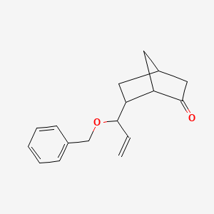 molecular formula C17H20O2 B12565558 6-[1-(Benzyloxy)prop-2-en-1-yl]bicyclo[2.2.1]heptan-2-one CAS No. 144190-80-7