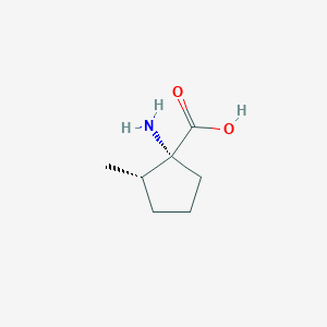 molecular formula C7H13NO2 B12565576 (1R,2S)-1-Amino-2-methylcyclopentane-1-carboxylic acid CAS No. 309757-05-9
