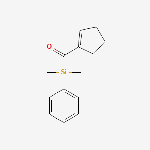 molecular formula C14H18OSi B12565584 (Cyclopent-1-en-1-yl)[dimethyl(phenyl)silyl]methanone CAS No. 207925-84-6