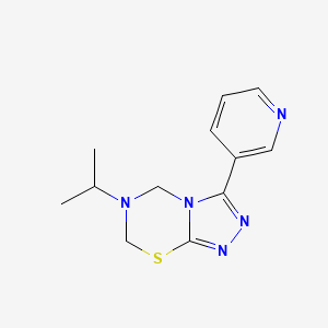 molecular formula C12H15N5S B12565589 6-Propan-2-yl-3-pyridin-3-yl-5,7-dihydro-[1,2,4]triazolo[3,4-b][1,3,5]thiadiazine 
