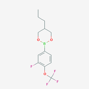 molecular formula C13H15BF4O3 B12565590 2-[3-Fluoro-4-(trifluoromethoxy)phenyl]-5-propyl-1,3,2-dioxaborinane CAS No. 184845-92-9