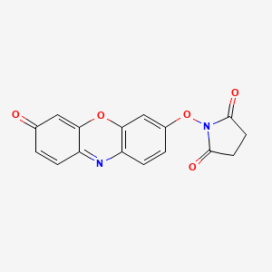 molecular formula C16H10N2O5 B12565591 1-[(3-Oxo-3H-phenoxazin-7-YL)oxy]pyrrolidine-2,5-dione CAS No. 192864-99-6