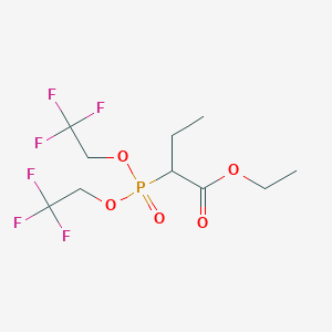 molecular formula C10H15F6O5P B12565635 Butanoic acid, 2-[bis(2,2,2-trifluoroethoxy)phosphinyl]-, ethyl ester CAS No. 194470-85-4