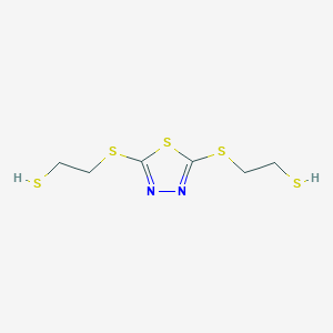 molecular formula C6H10N2S5 B12565673 Ethanethiol, 2,2'-[1,3,4-thiadiazole-2,5-diylbis(thio)]bis- CAS No. 194918-42-8
