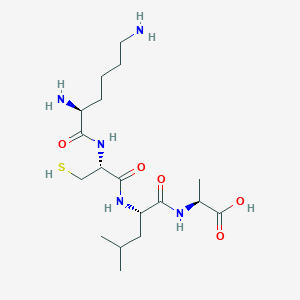 molecular formula C18H35N5O5S B12565689 L-Lysyl-L-cysteinyl-L-leucyl-L-alanine CAS No. 189179-96-2
