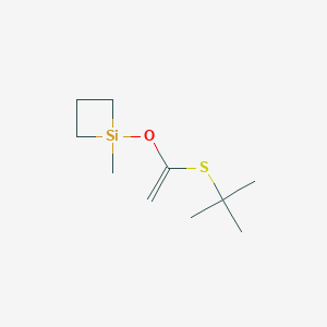 molecular formula C10H20OSSi B12565729 Silacyclobutane, 1-[[1-[(1,1-dimethylethyl)thio]ethenyl]oxy]-1-methyl- CAS No. 173343-40-3