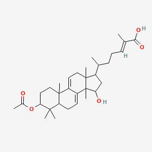 molecular formula C32H48O5 B1256587 (E,6R)-6-[(3R,5R,10S,13R,14R,15S,17R)-3-acetyloxy-15-hydroxy-4,4,10,13,14-pentamethyl-2,3,5,6,12,15,16,17-octahydro-1H-cyclopenta[a]phenanthren-17-yl]-2-methylhept-2-enoic acid CAS No. 108026-94-4