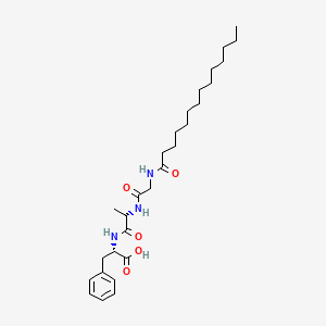 molecular formula C28H45N3O5 B12565871 L-Phenylalanine, N-(1-oxotetradecyl)glycyl-L-alanyl- CAS No. 189388-98-5