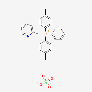 molecular formula C27H27ClNO4P B12565988 Tris(4-methylphenyl)[(pyridin-2-yl)methyl]phosphanium perchlorate CAS No. 143245-36-7