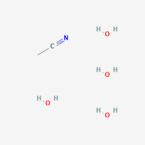 molecular formula C2H11NO4 B12565993 Acetonitrile--water (1/4) CAS No. 163085-14-1