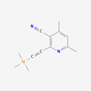 molecular formula C13H16N2Si B012566 4,6-Dimethyl-2-trimethylsilanylethynyl-nicotinonitrile CAS No. 107469-28-3