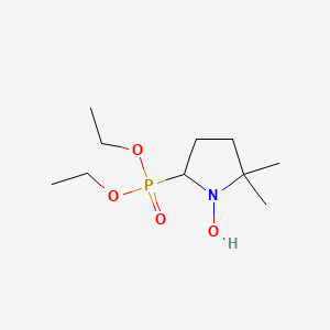 molecular formula C10H22NO4P B12566005 Phosphonic acid, (1-hydroxy-5,5-dimethyl-2-pyrrolidinyl)-, diethyl ester CAS No. 167772-85-2